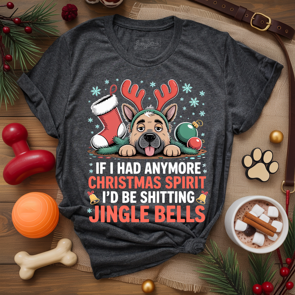 Funny Christmas Spirit Dog T-Shirt