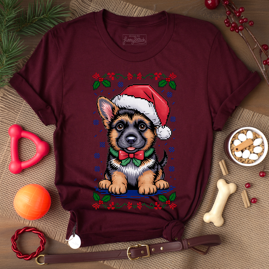 Cute GSD Christmas Puppy T-shirt