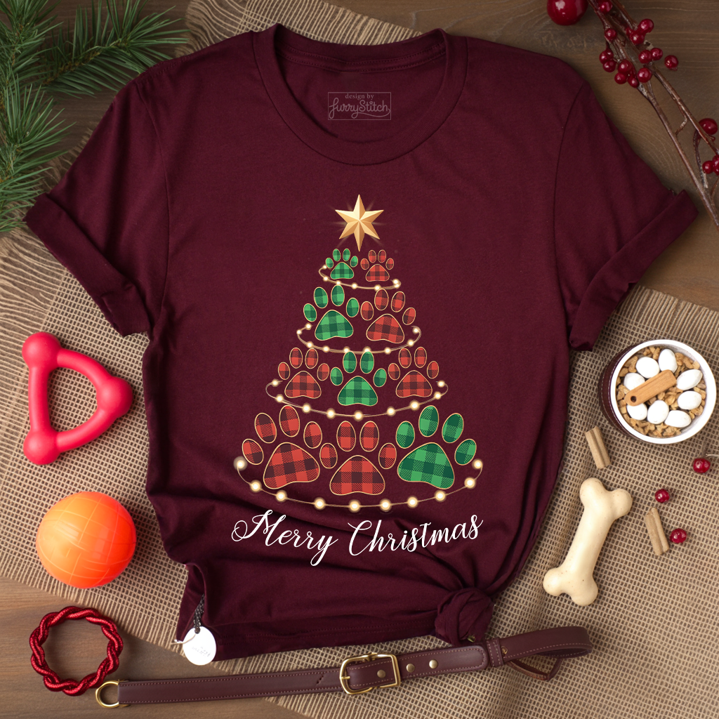 Merry Pawmas Tree T-shirt