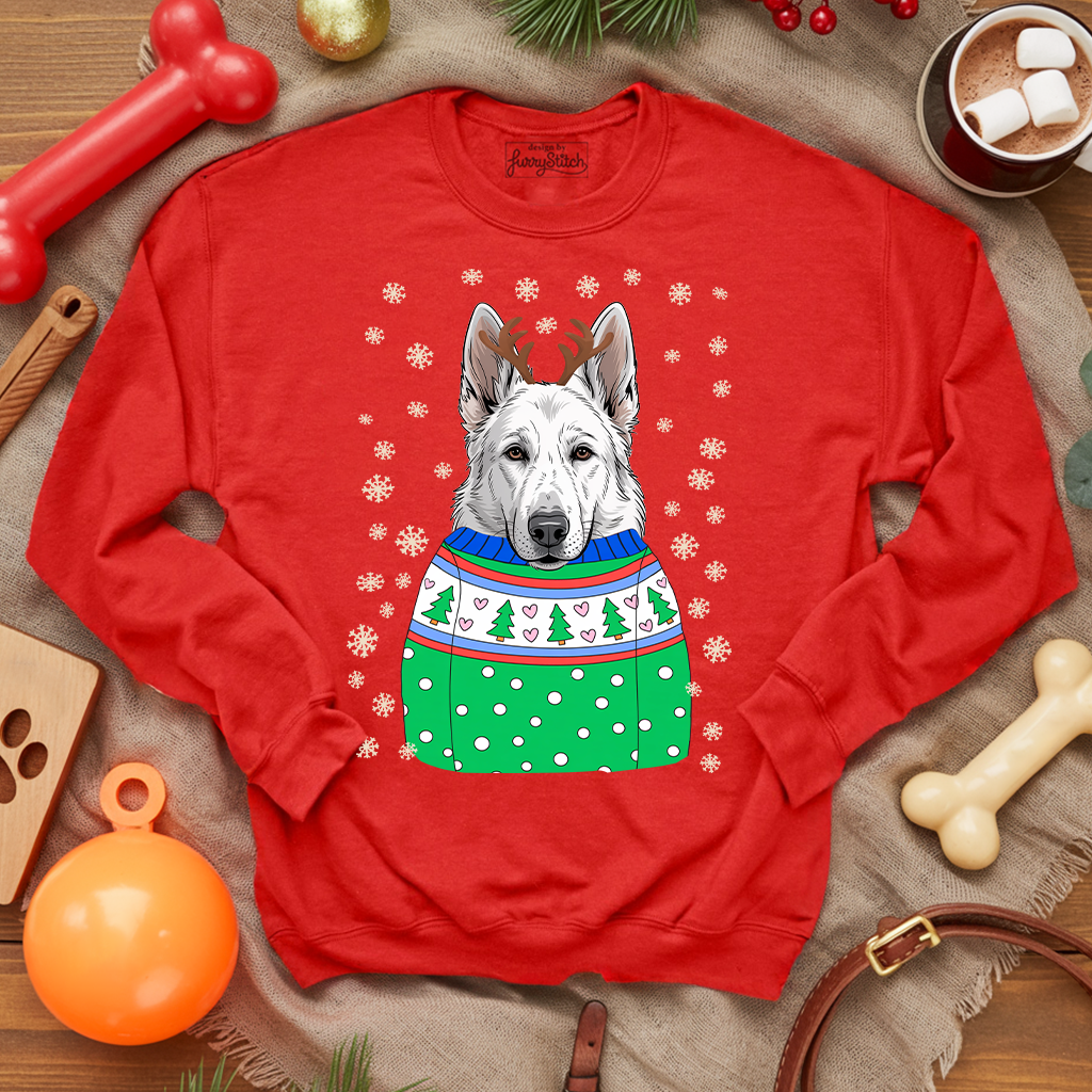 White German Shepherd Christmas Sweatshirt – The Perfect Holiday Gift