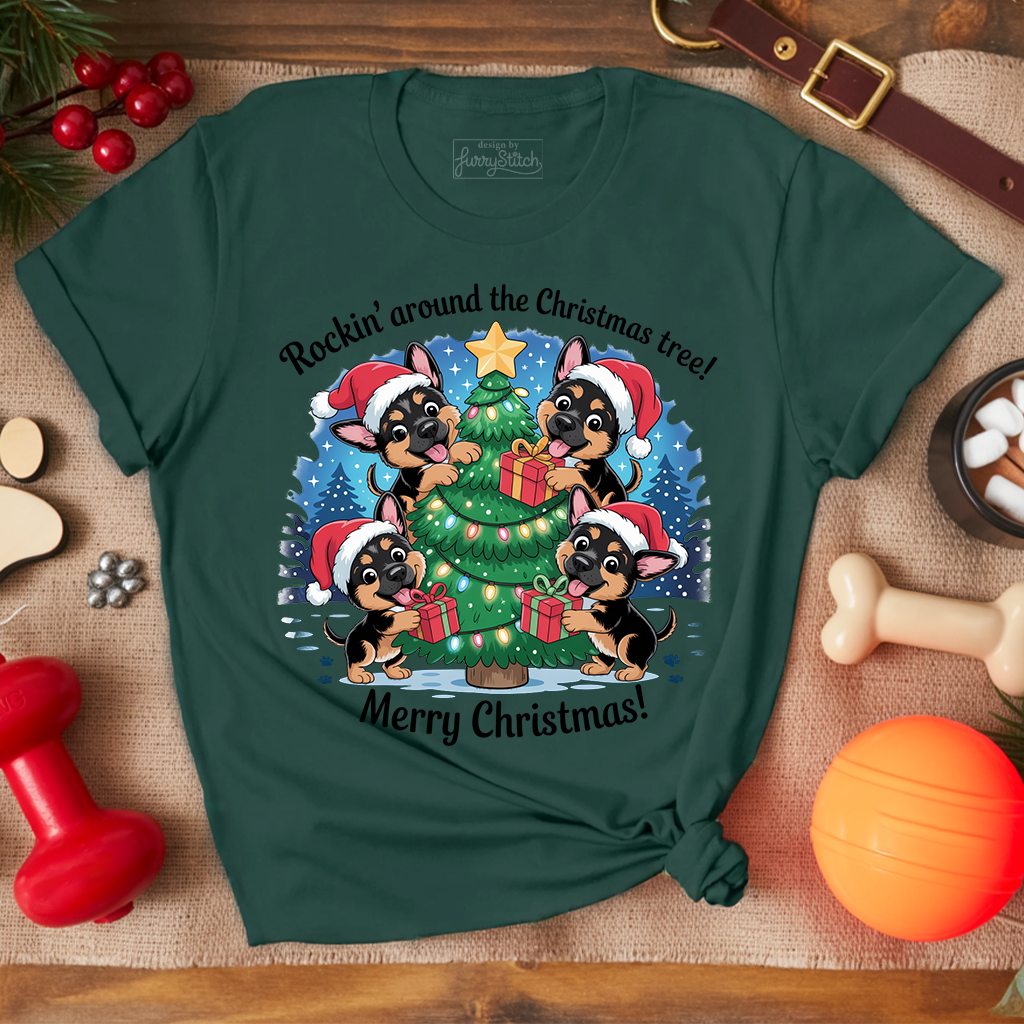 Puppy Christmas Tree T-shirt