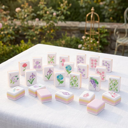 American Mahjong Tile Set Clear Engraved Layered Design for Home and Travel Games 160 Piece Mini Acrylic Set with Storage Bag
