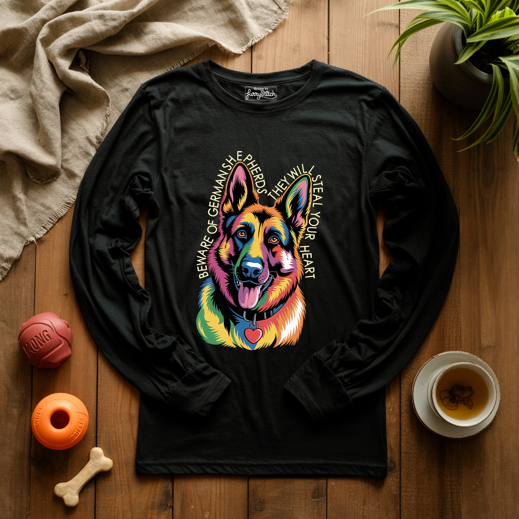 Beware Of German Shepherd Long Sleeve T-shirt