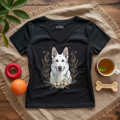 Bohemian White Shepherd Lady V-Neck