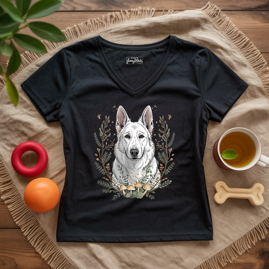 Bohemian White Shepherd Lady V-Neck