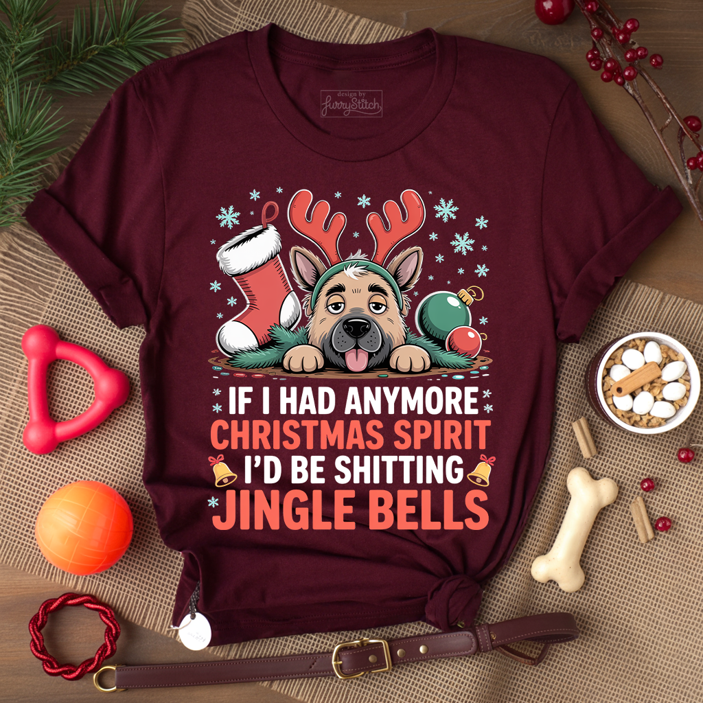 Funny Christmas Spirit Dog T-Shirt