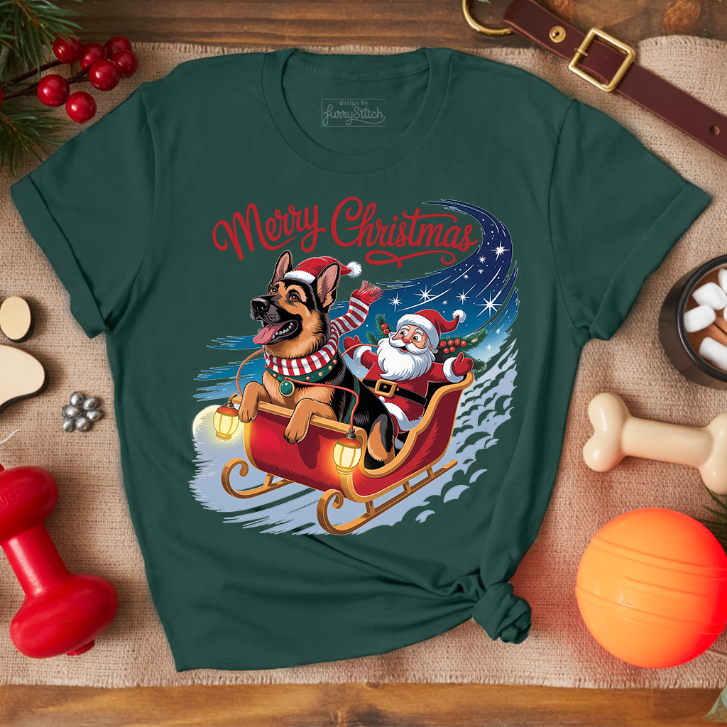 GSD Merry Christmas T-shirt