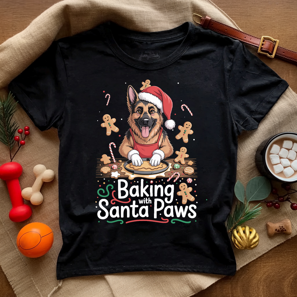 Baking with Santa Paws T-shirt