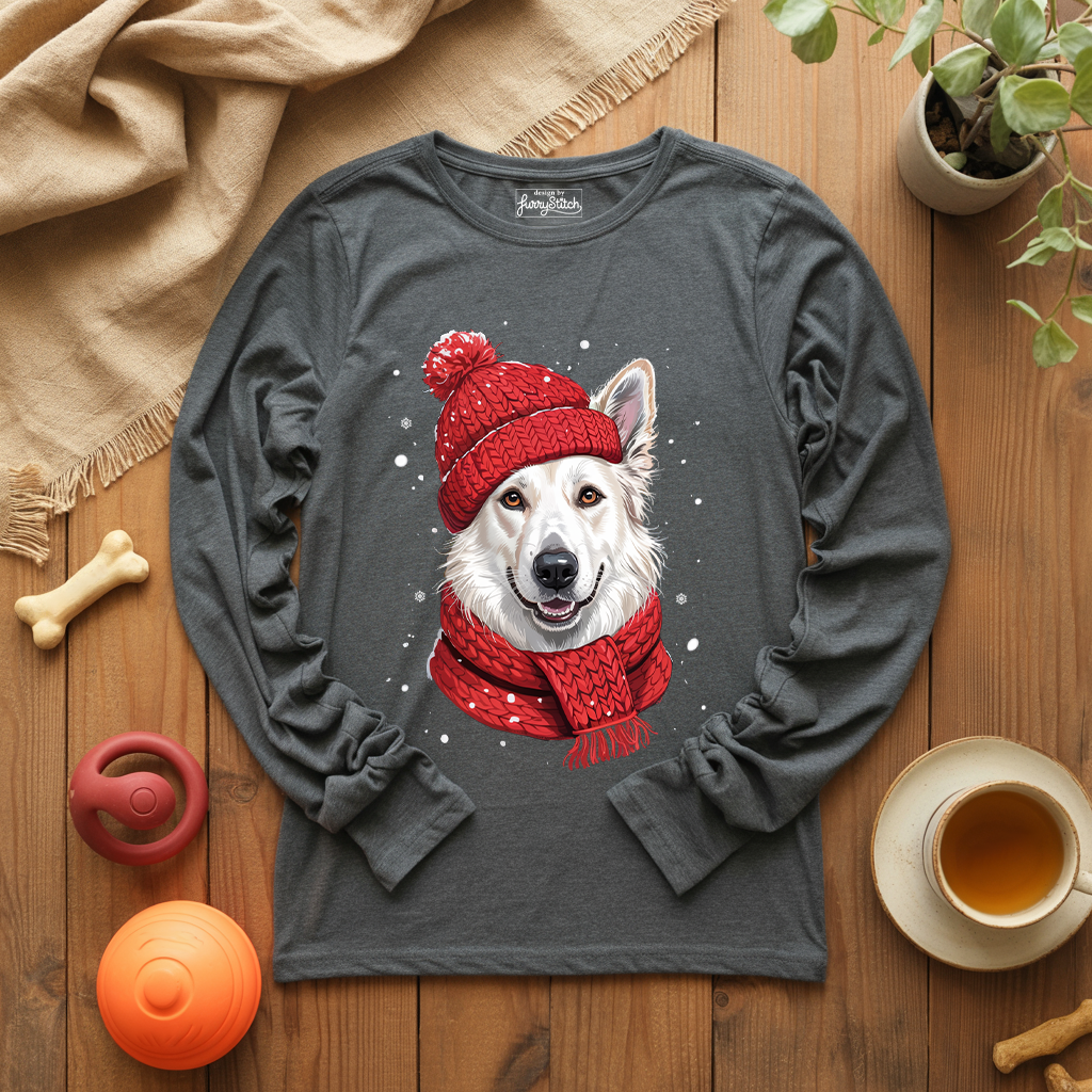 Cozy White German Shepherd Long Sleeve T-shirt