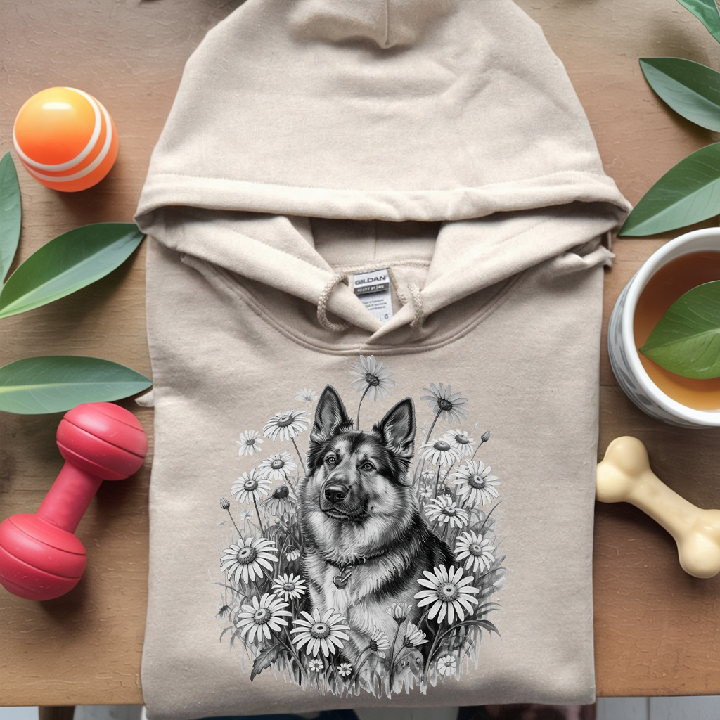 Monochrome Daisy Shepherd Hoodie