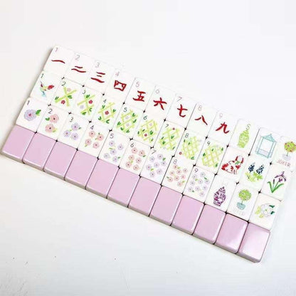 American Mahjong Set Light Purple Layered Design for Family Game Nights 160 Piece Pearlescent Acrylic Set with Storage Bag