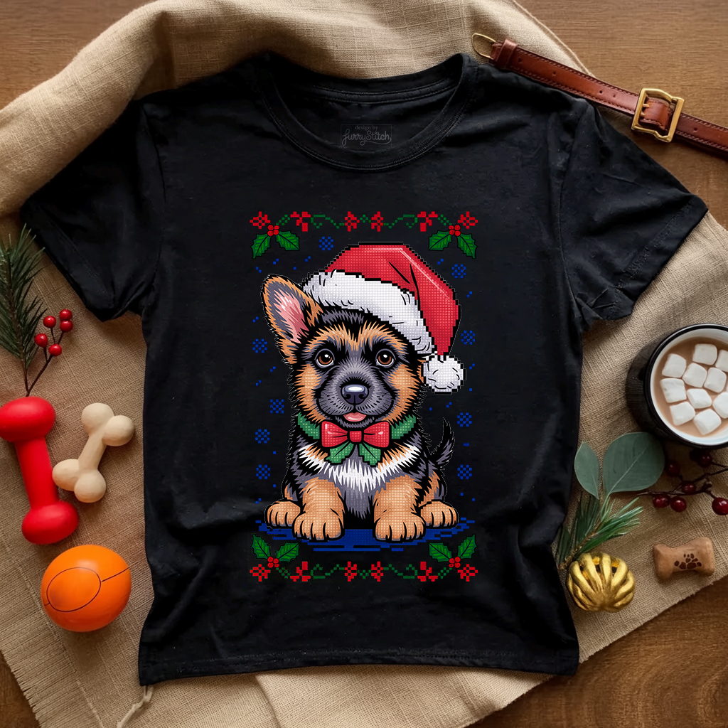 Cute GSD Christmas Puppy T-shirt