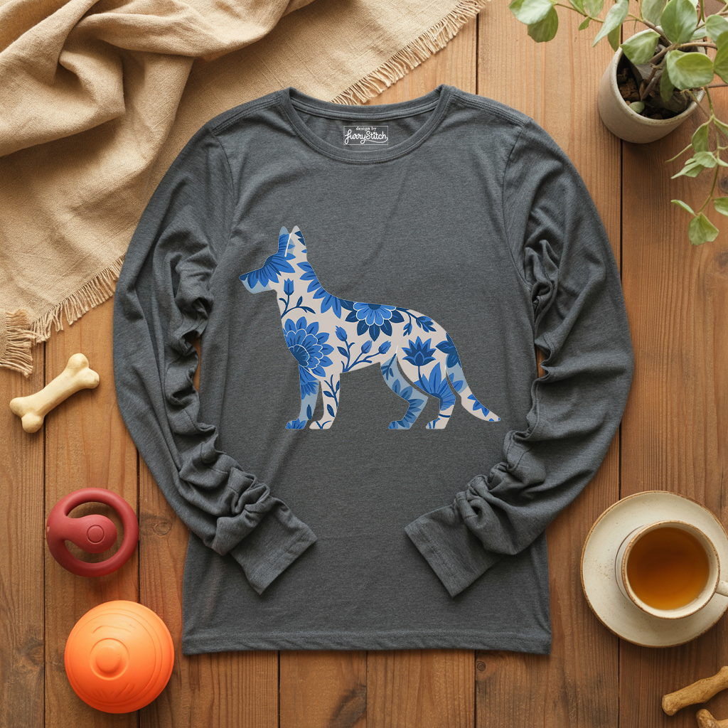 Blue Bloom Shepherd Long Sleeve T-shirt