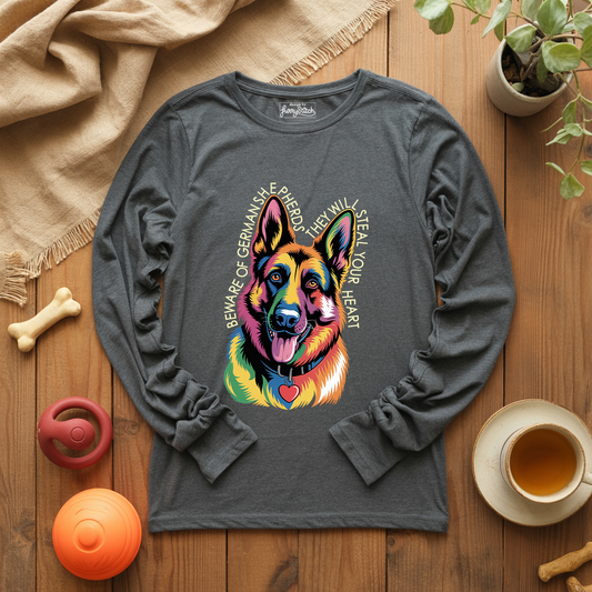 Beware Of German Shepherd Long Sleeve T-shirt