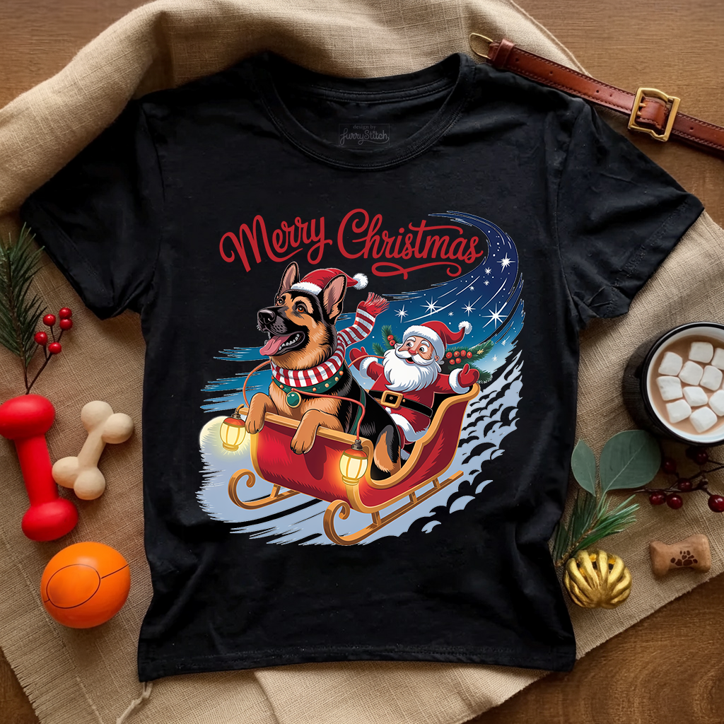 GSD Merry Christmas T-shirt