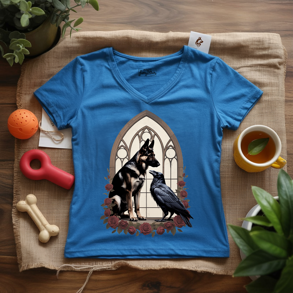 Gothic Shepherd Lady V-Neck