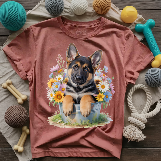 Flower Bucket Shepherd T-shirt