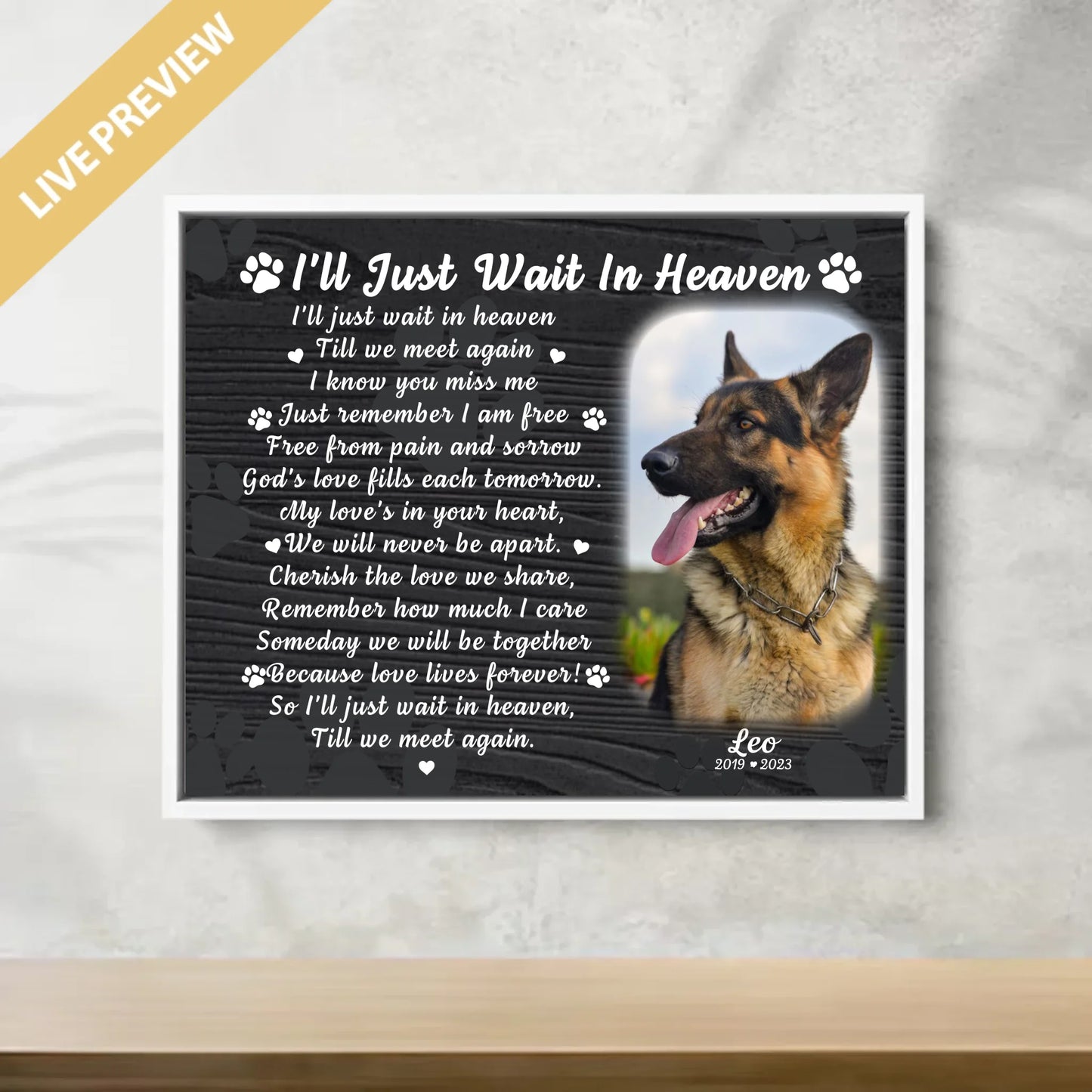 20x16 - Framed White - Mockup Canvas Ngang