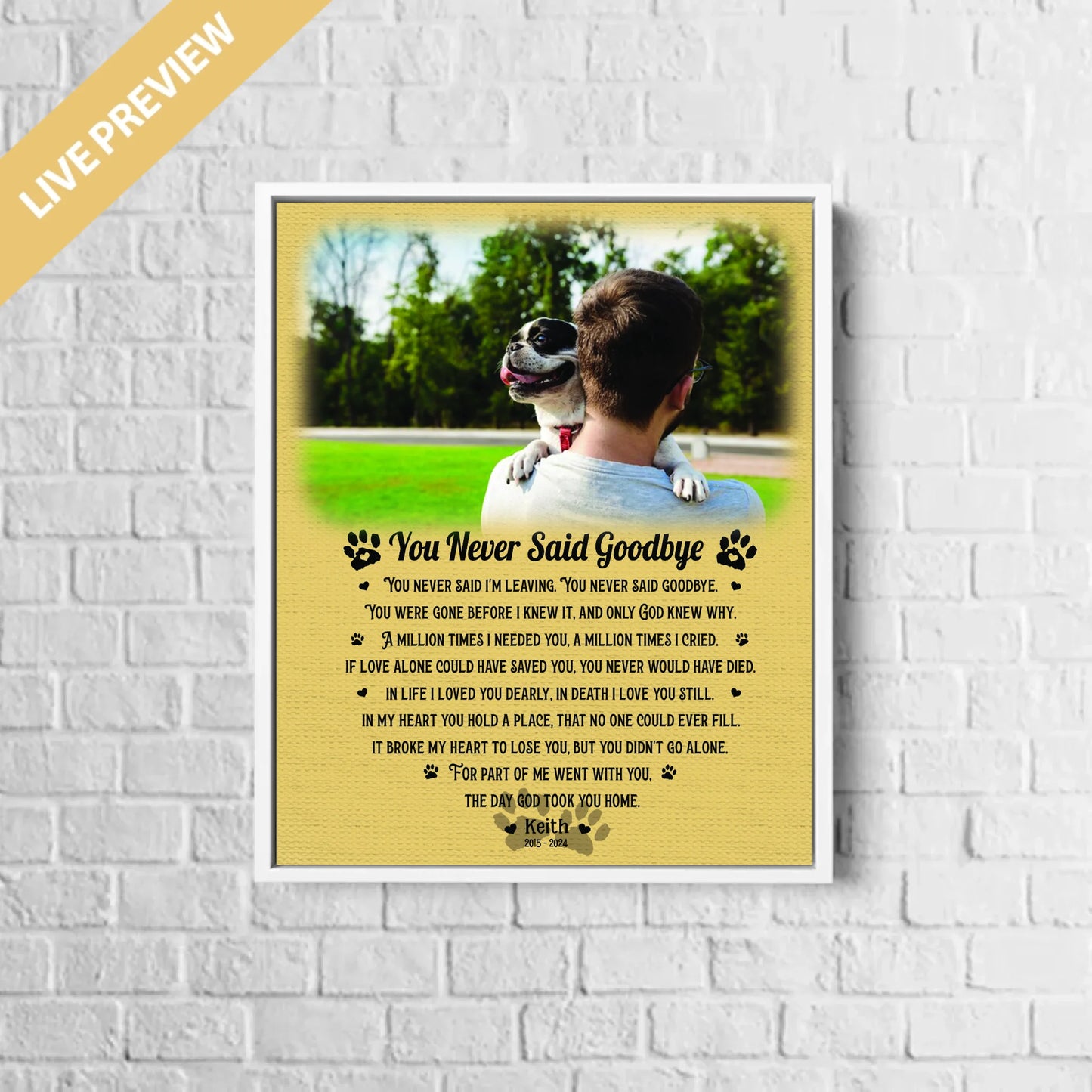 16x20 - Framed White - Mockup Canvas Dọc
