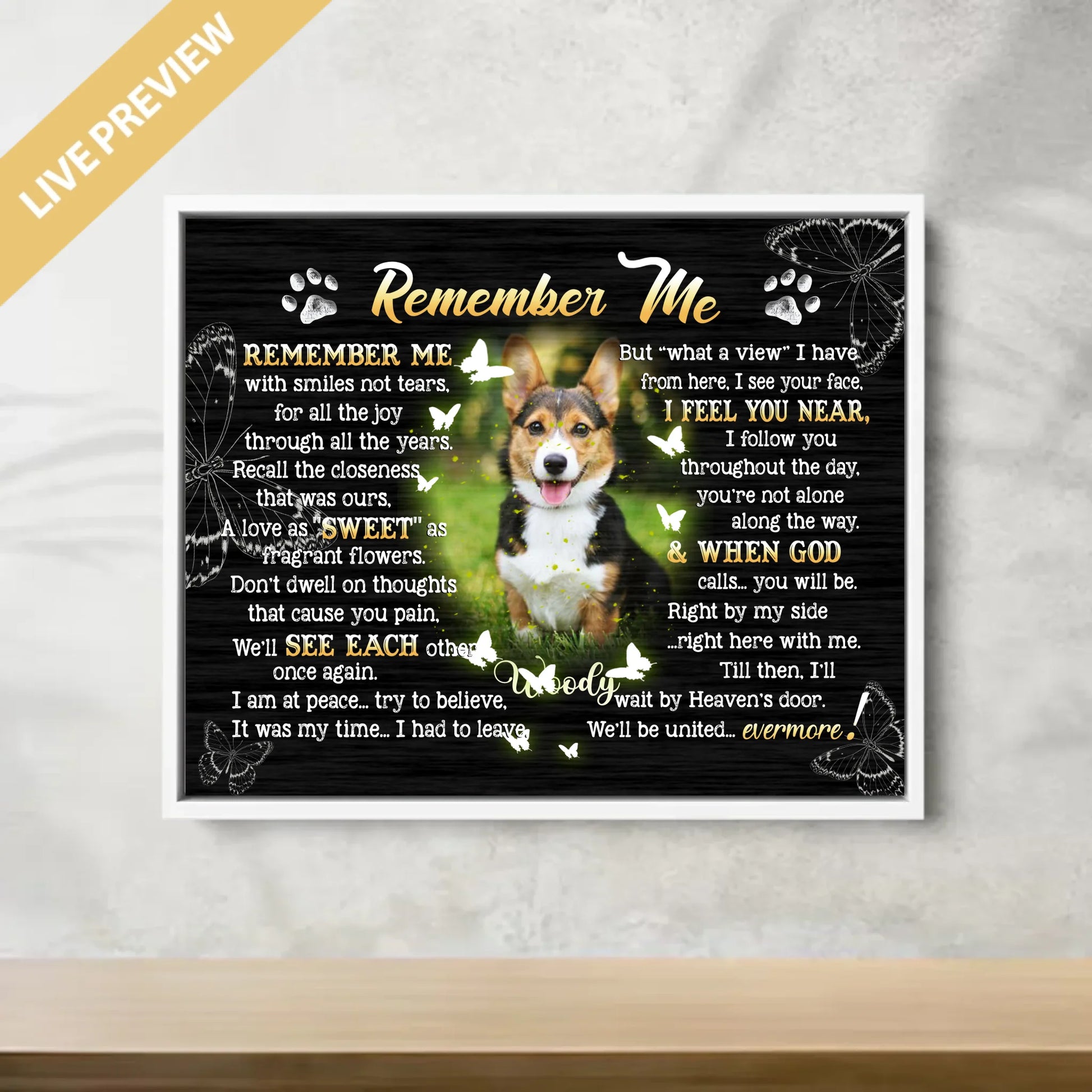 20x16 - Framed White - Mockup Canvas Ngang