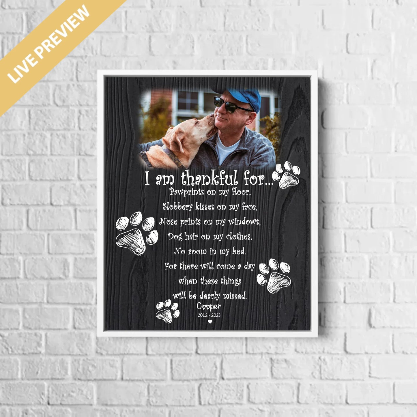 16x20 - Framed White - Mockup Canvas Dọc