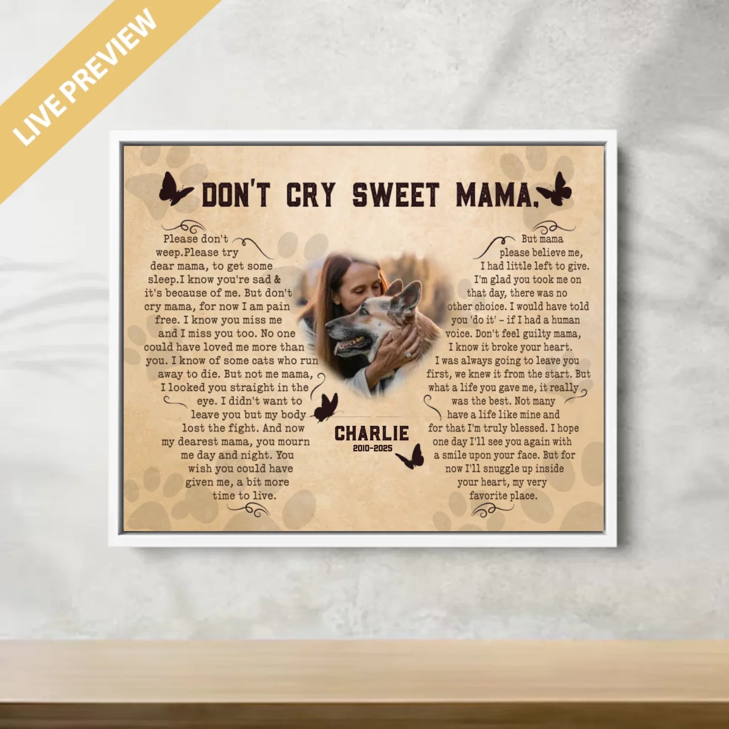 20x16 - Framed White - Mockup Canvas Ngang