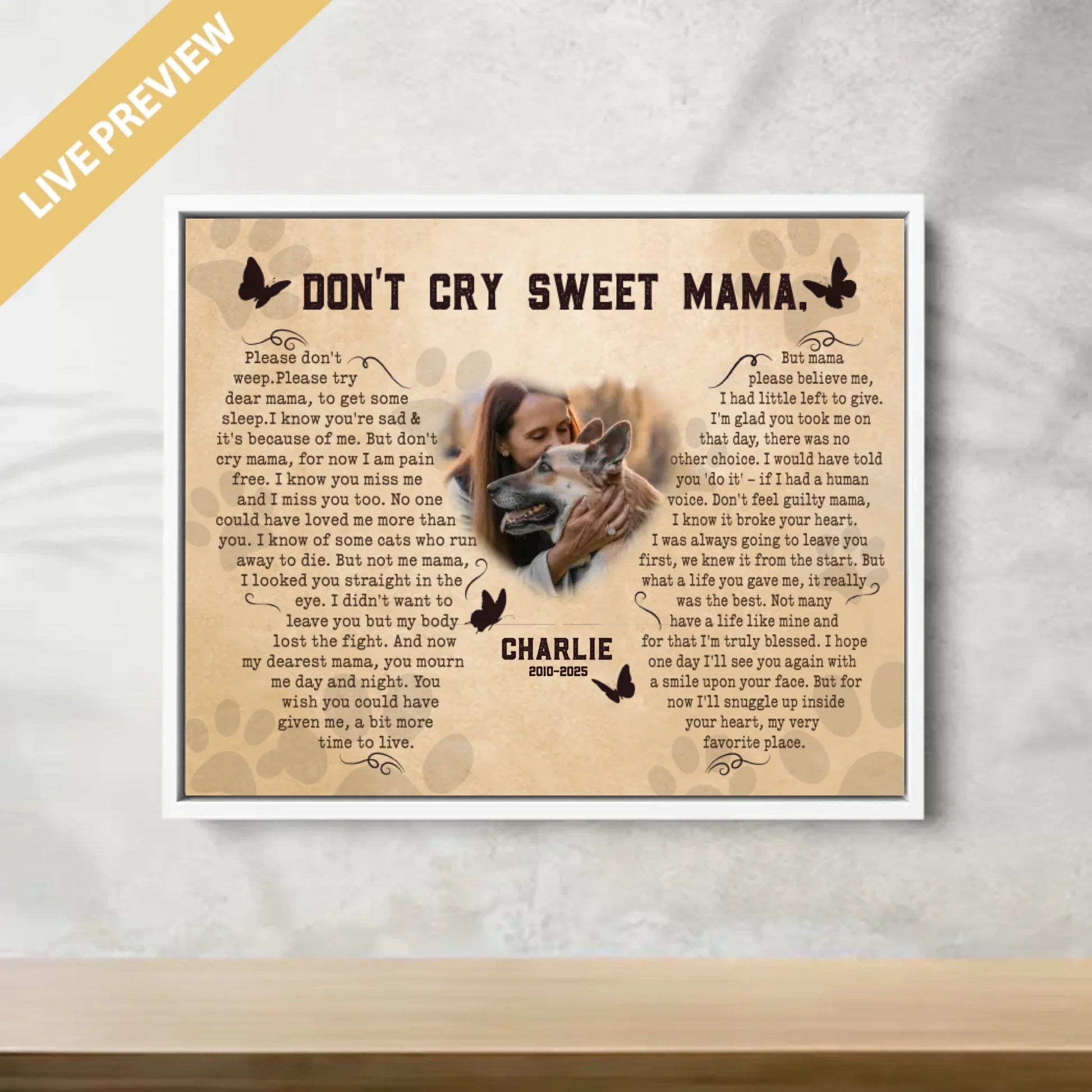 20x16 - Framed White - Mockup Canvas Ngang