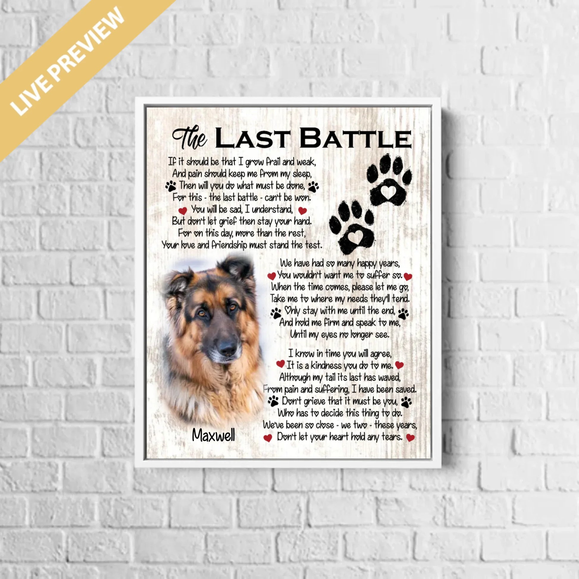 16x20 - Framed White - Mockup Canvas Dọc