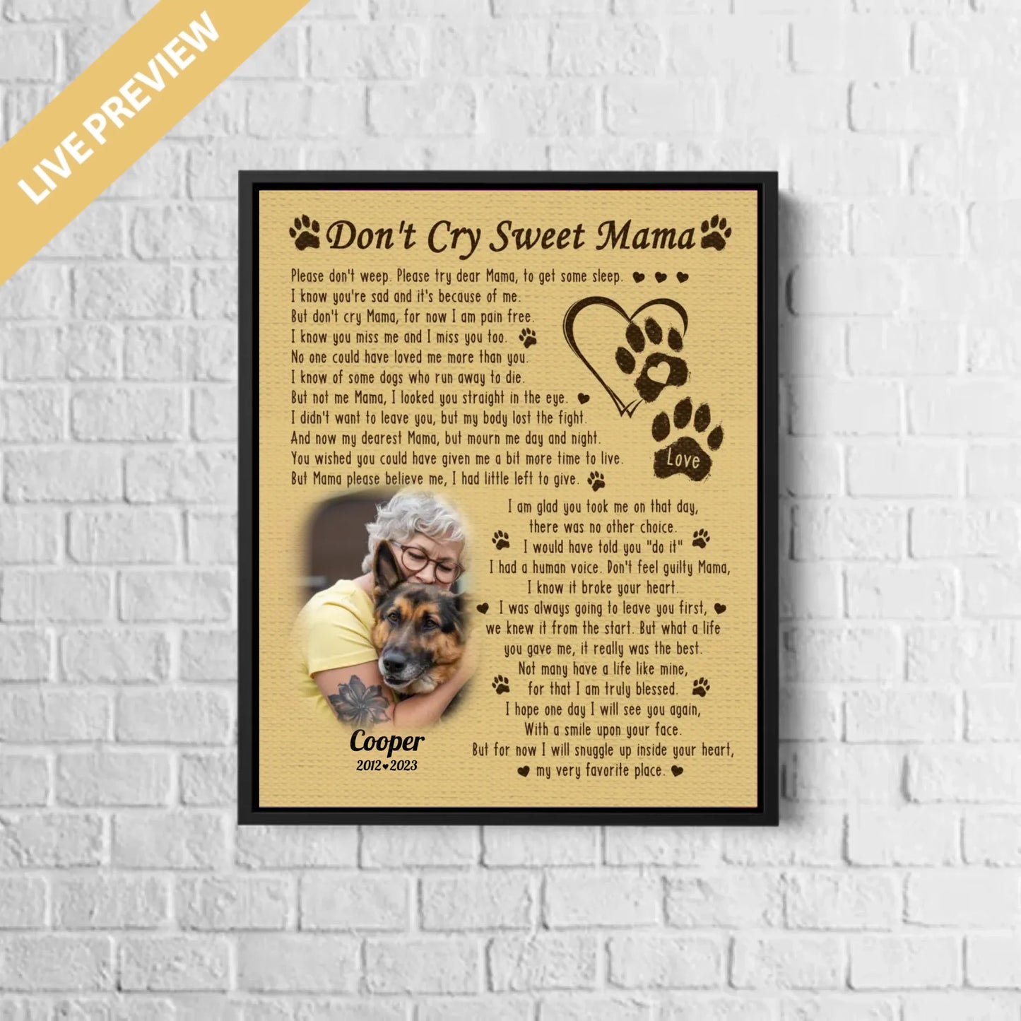 16x20 - Framed Black - Mockup Canvas Dọc