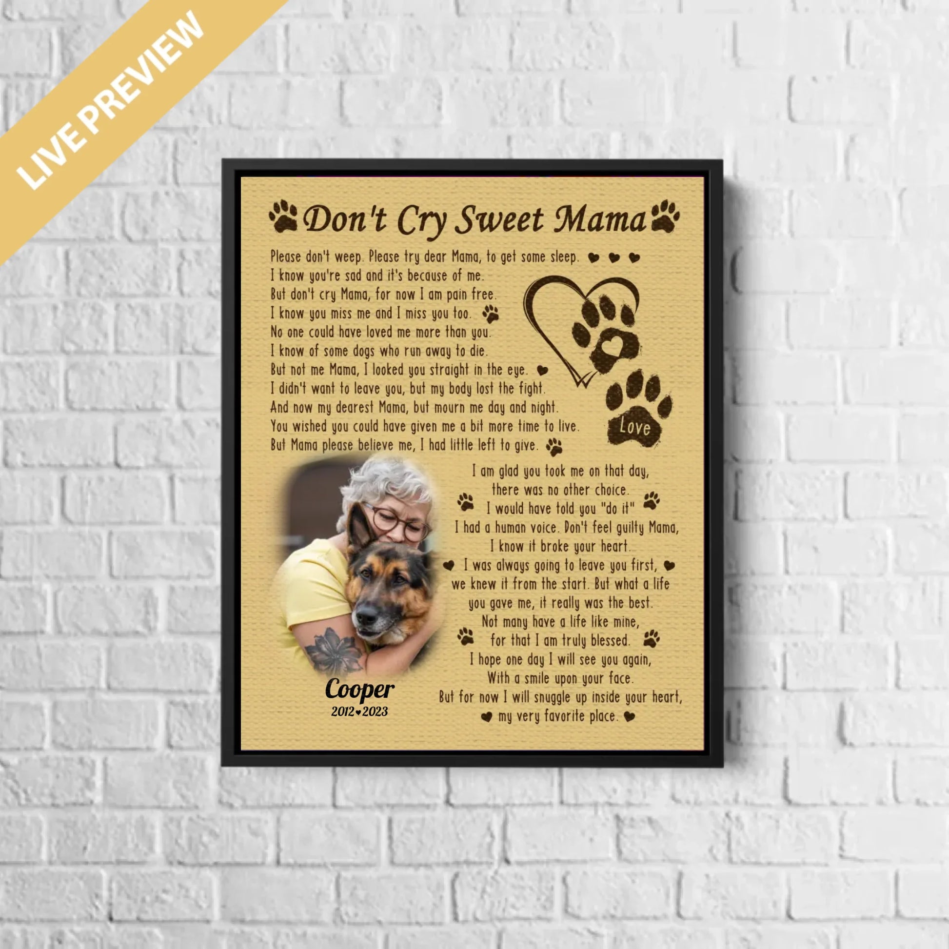 16x20 - Framed Black - Mockup Canvas Dọc