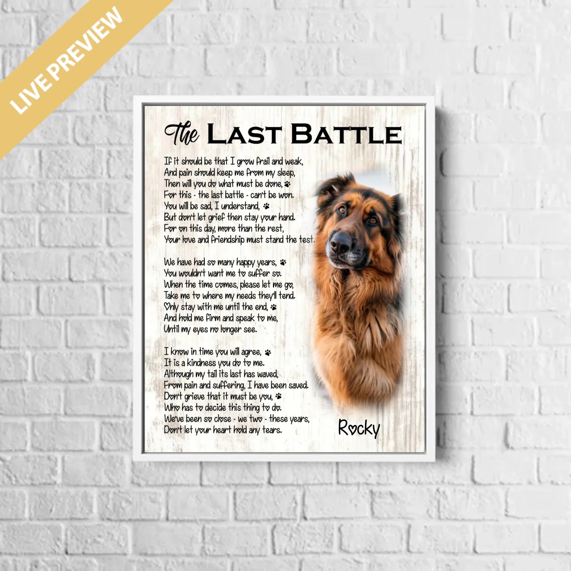 16x20 - Framed White - Mockup Canvas Dọc