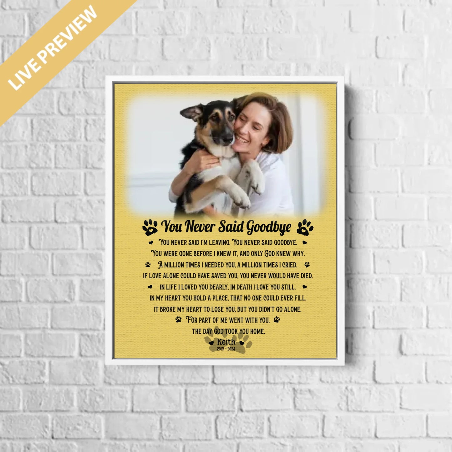 16x20 - Framed White - Mockup Canvas Dọc