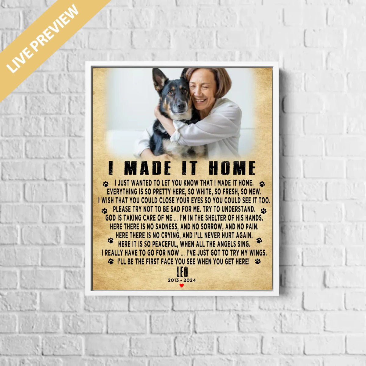 16x20 - Framed White - Mockup Canvas Dọc