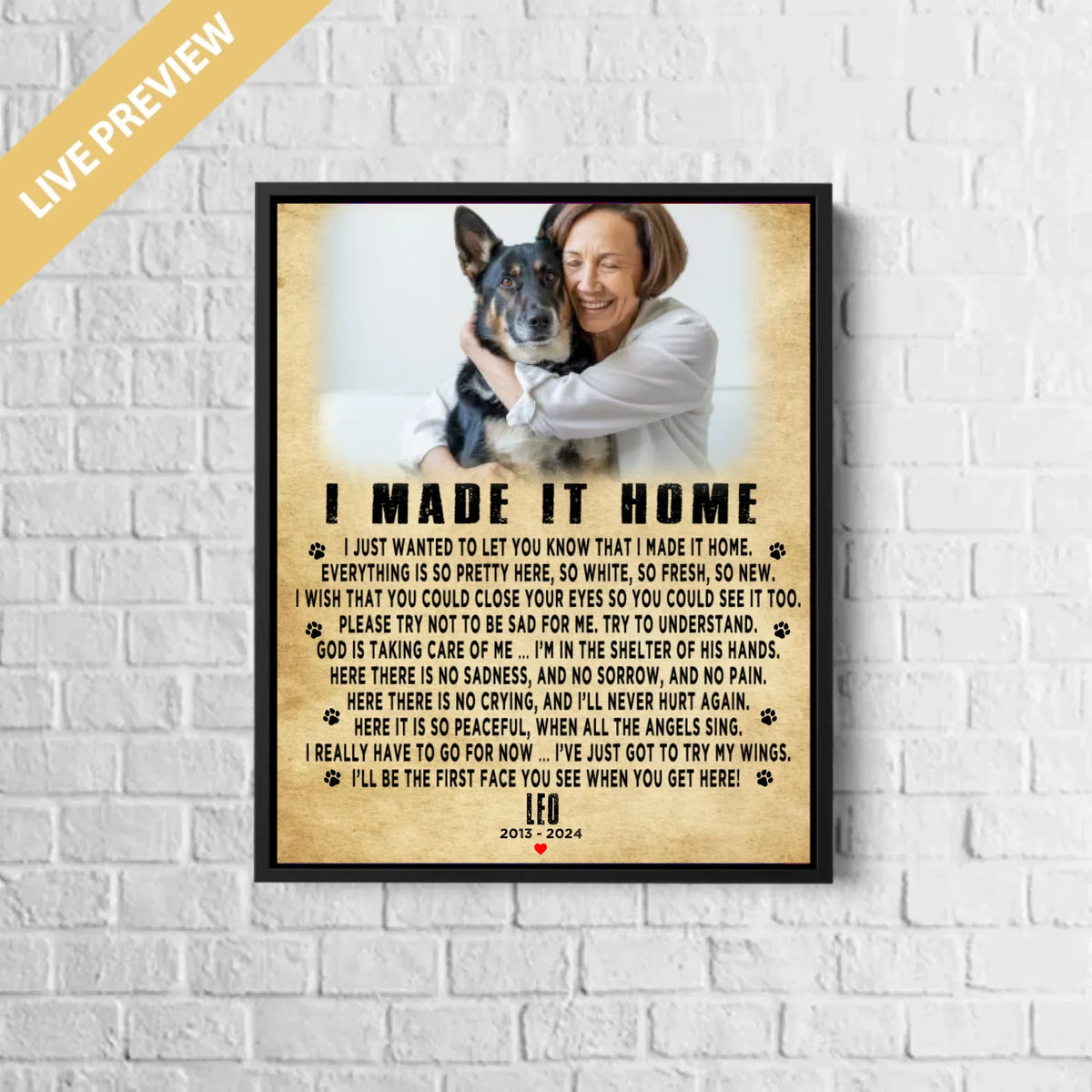 16x20 - Framed Black - Mockup Canvas Dọc