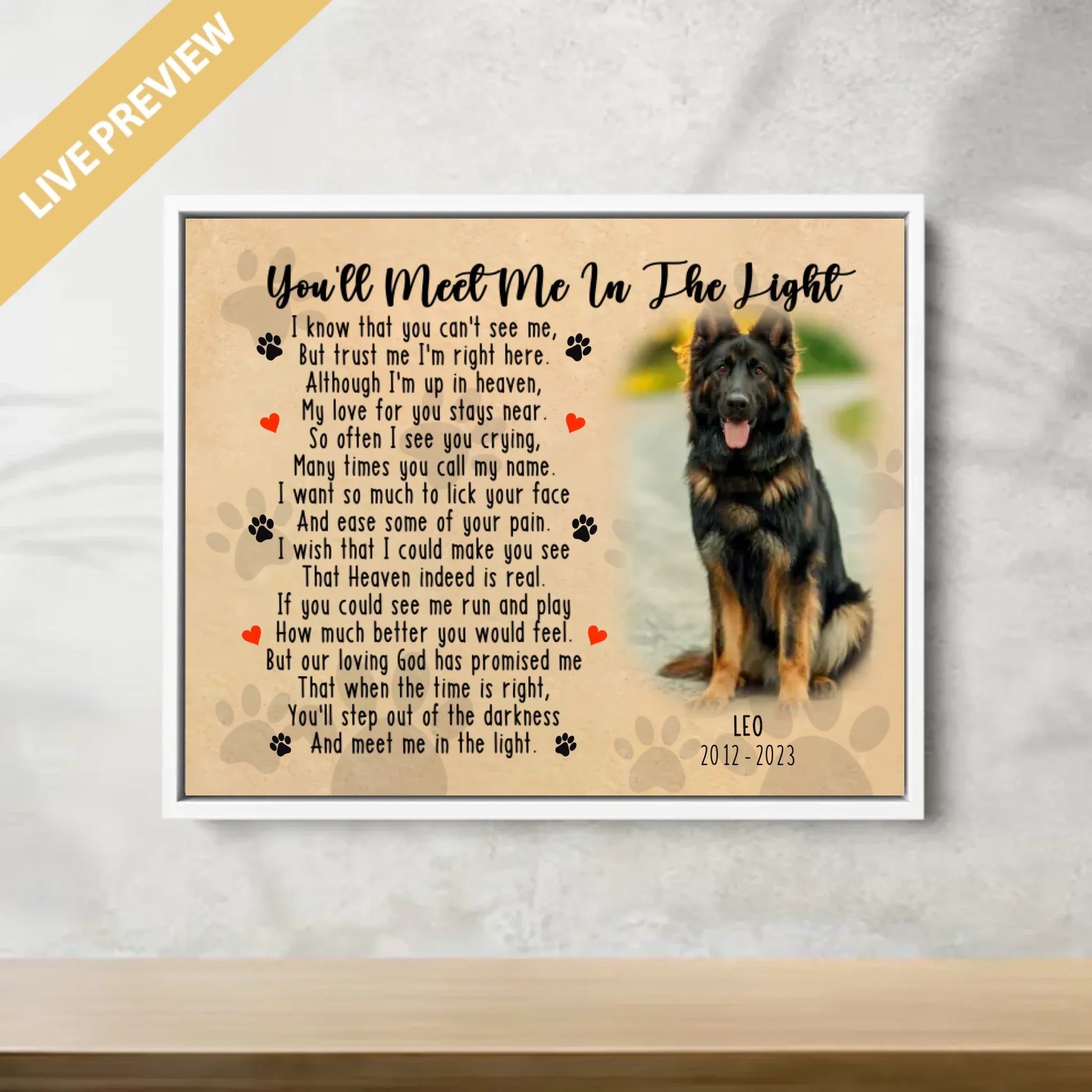 20x16 - Framed White - Mockup Canvas Ngang