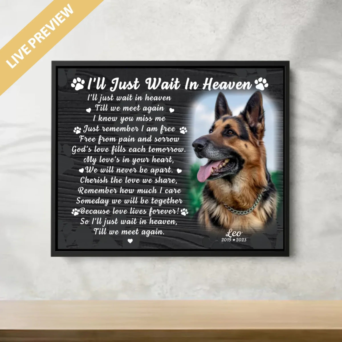20x16 - Framed Black -Mockup Canvas Ngang