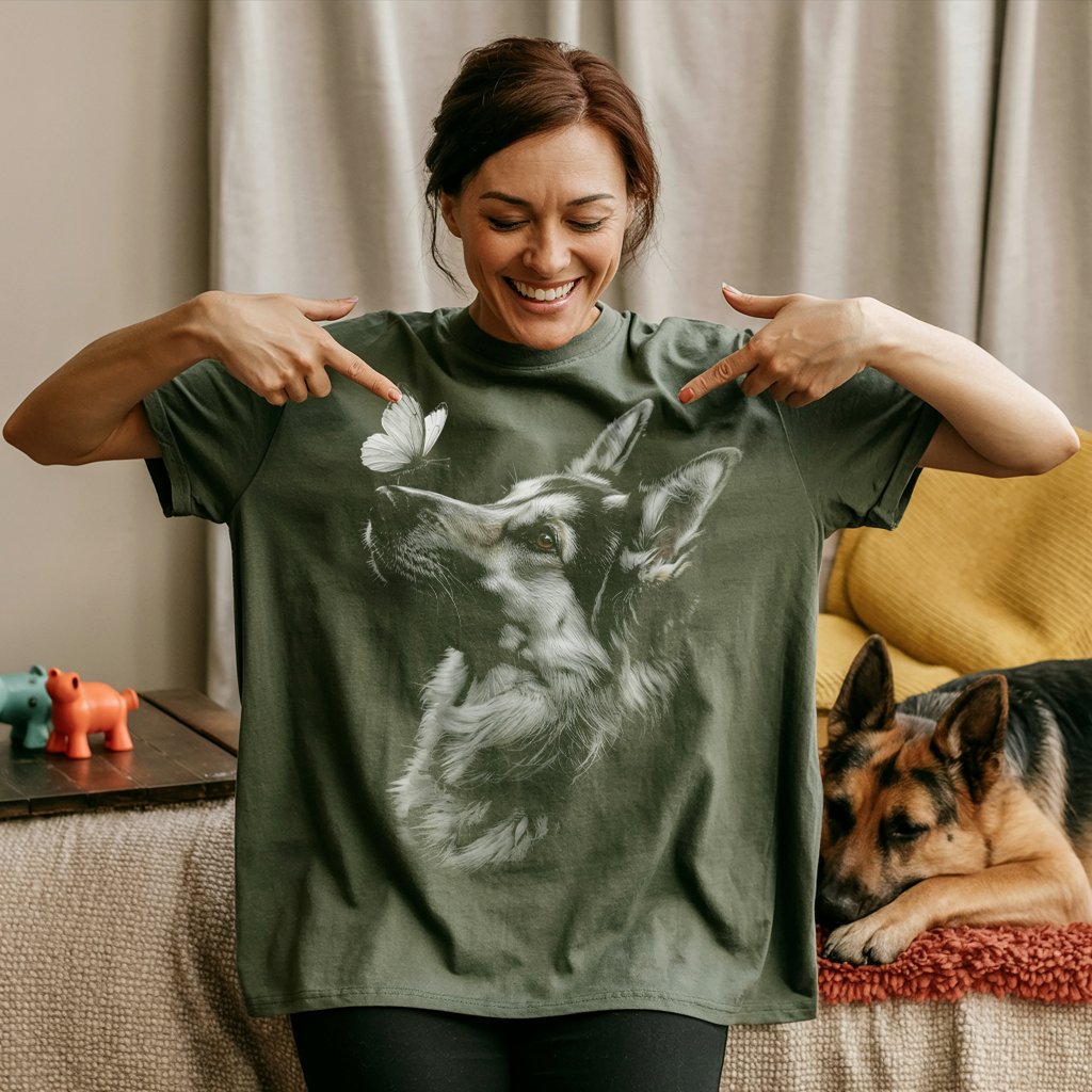Butterfly Shepherd Silhouette T-shirt