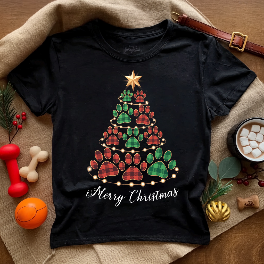 Merry Pawmas Tree T-shirt