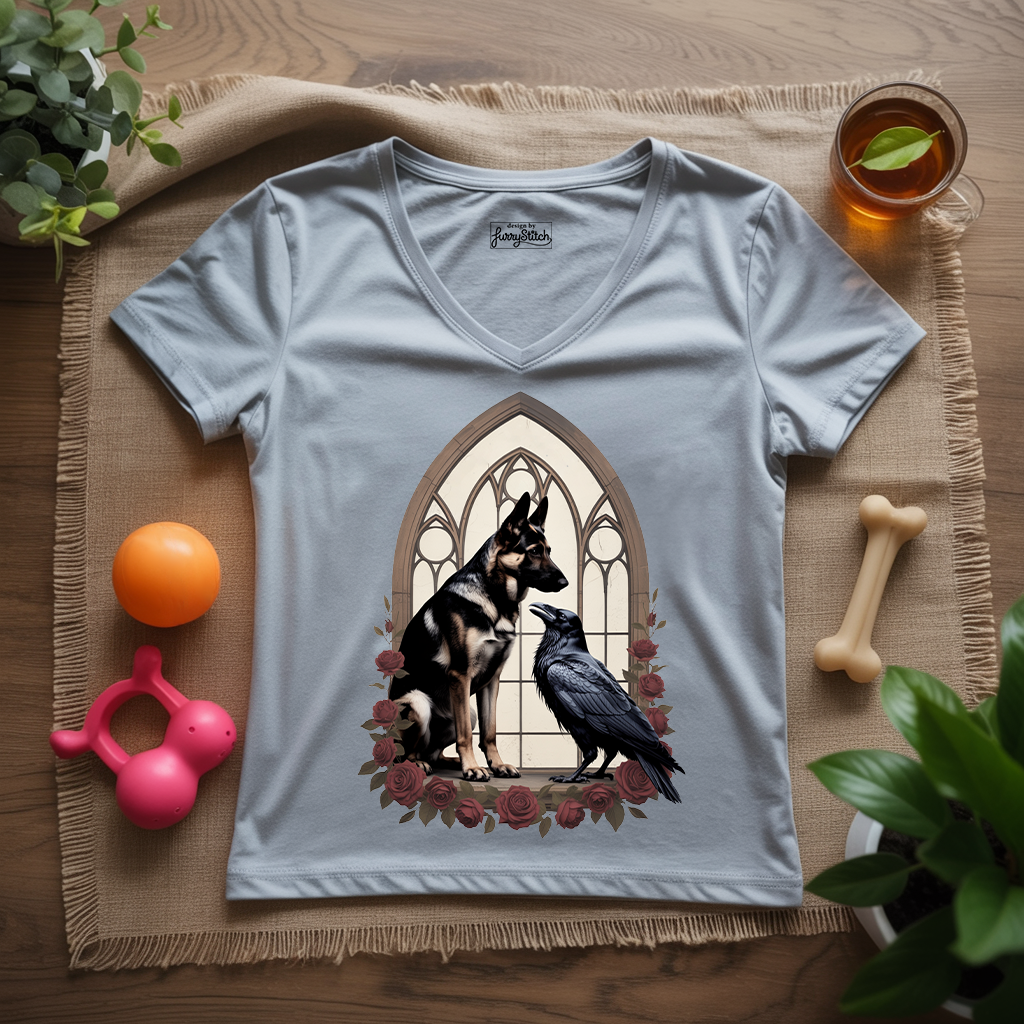 Gothic Shepherd Lady V-Neck