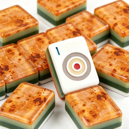 American Mahjong Tile Set Wood Grain Design for Family and Holiday Games 160 Piece Four Layer Acrylic Set