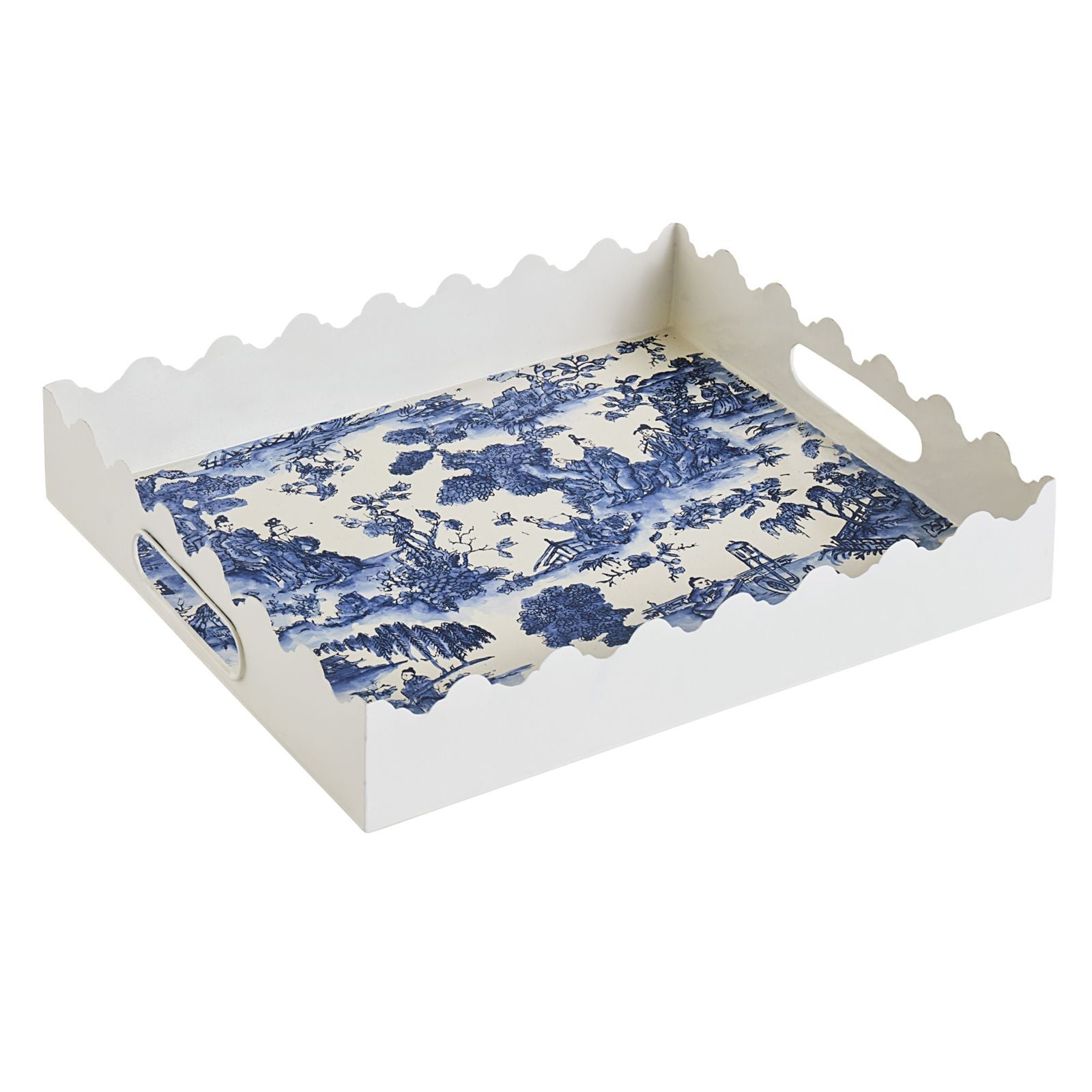 Scalloped Chinoiserie Tray