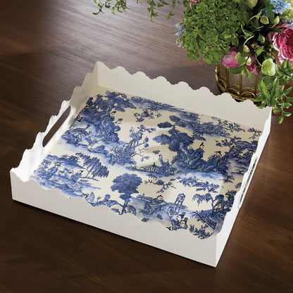 Scalloped Chinoiserie Tray