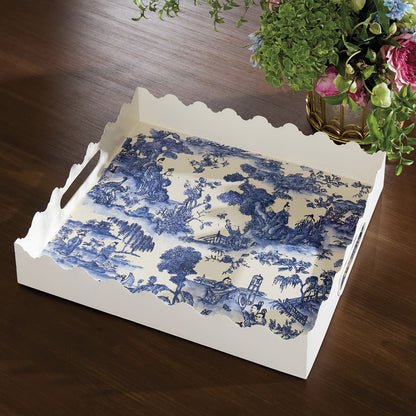 Scalloped Chinoiserie Tray