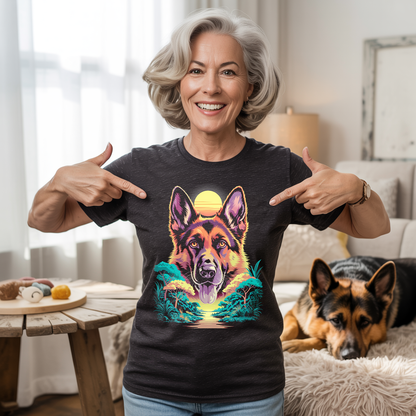 Sunset Guardian GSD T-shirt