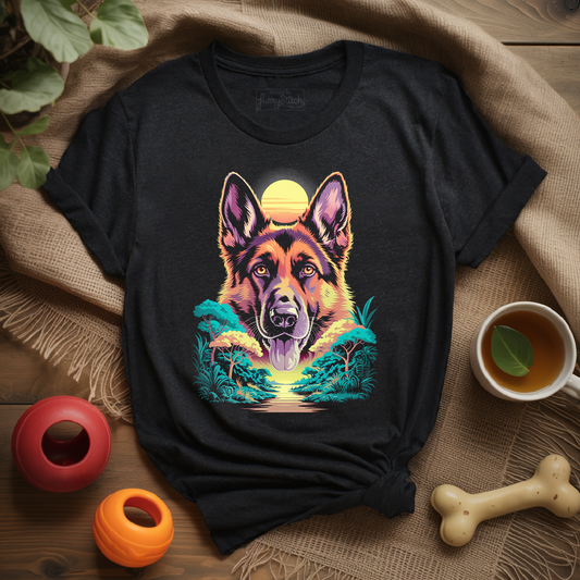 Sunset Guardian GSD T-shirt