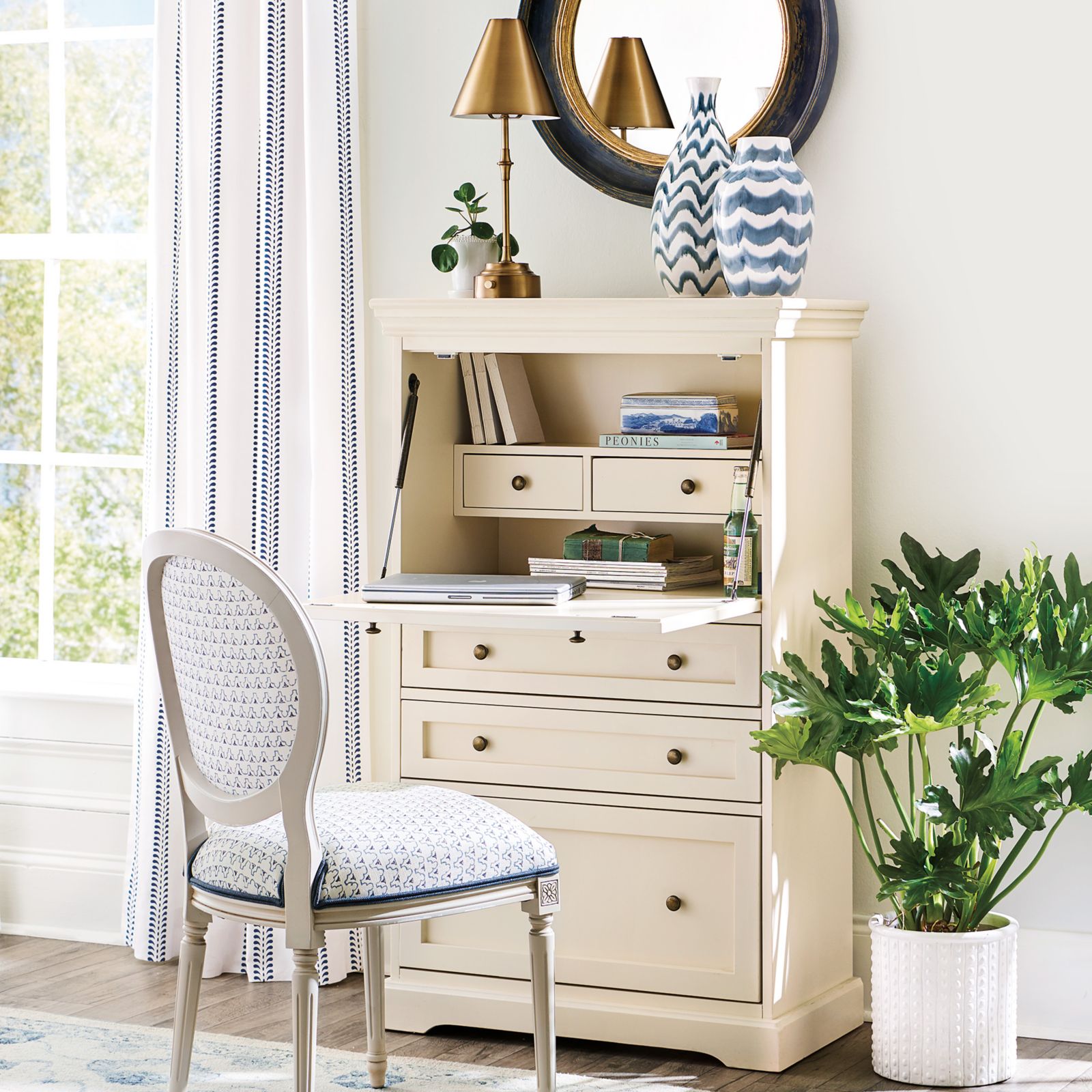 Hollis Ditsy Stripe Drapery Panel