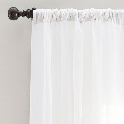 Linen Sheer Drapery Panel - White