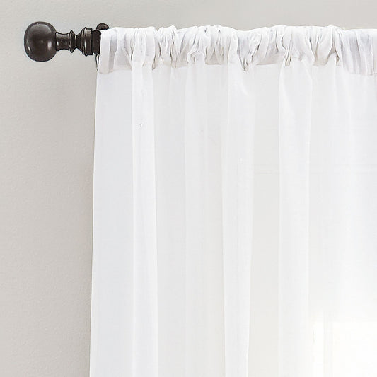 Linen Sheer Drapery Panel - White