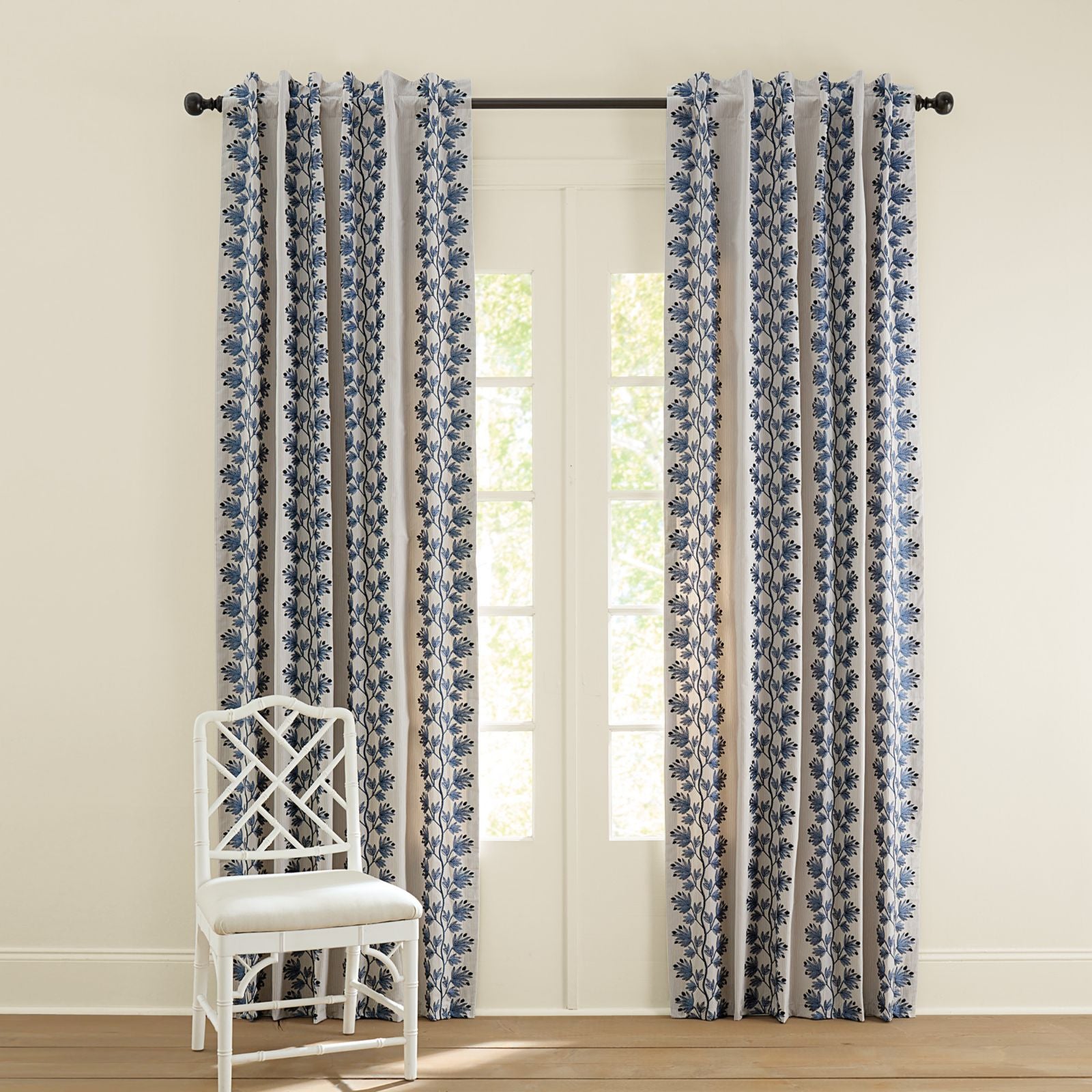Apolline Embroidered Stripe Drapery Panel