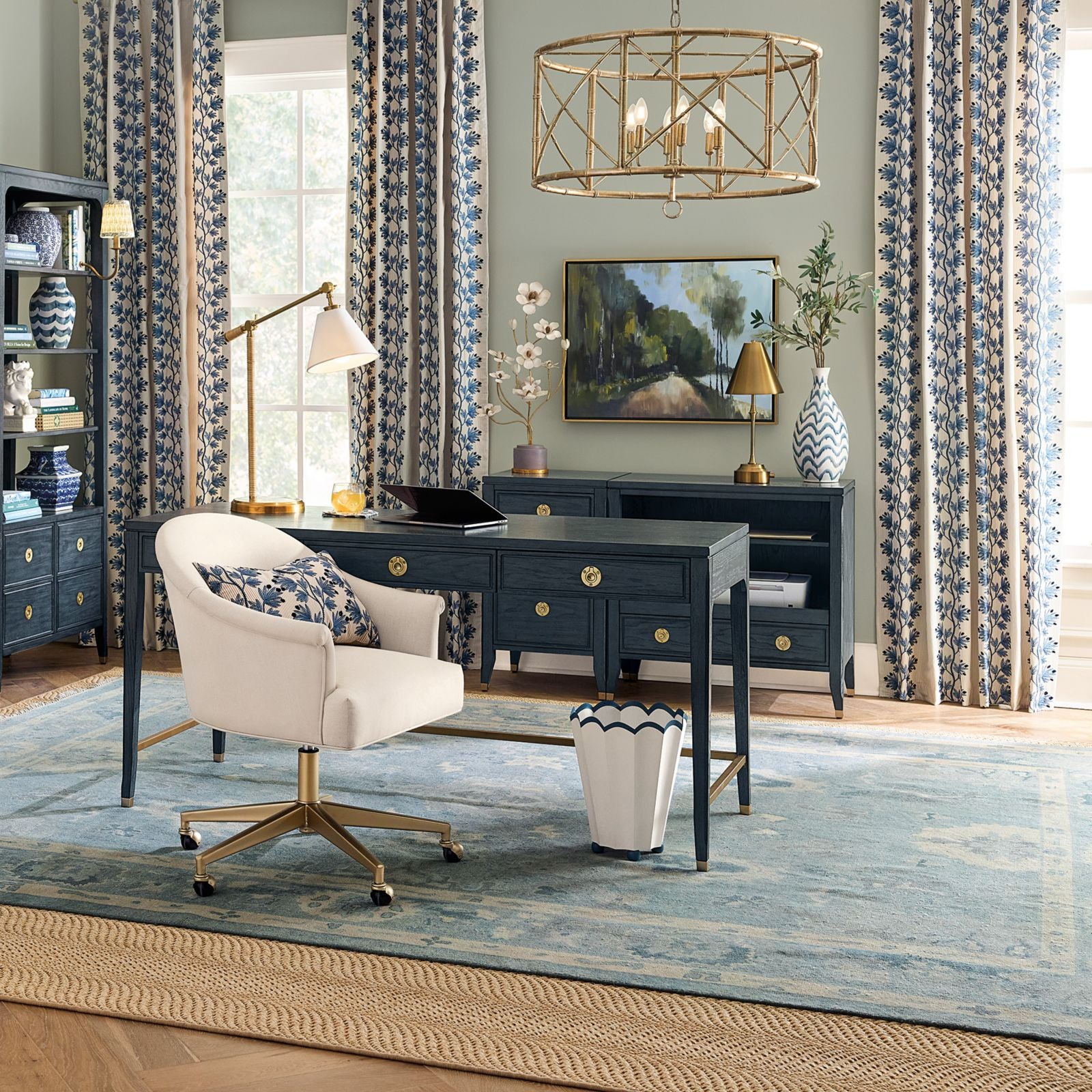 Apolline Embroidered Stripe Drapery Panel